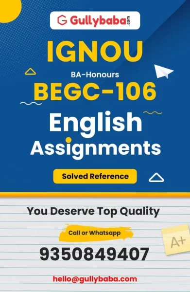IGNOU BEGC-106 Solved Assignment