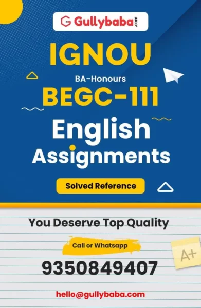IGNOU BEGC-111 Solved Assignment