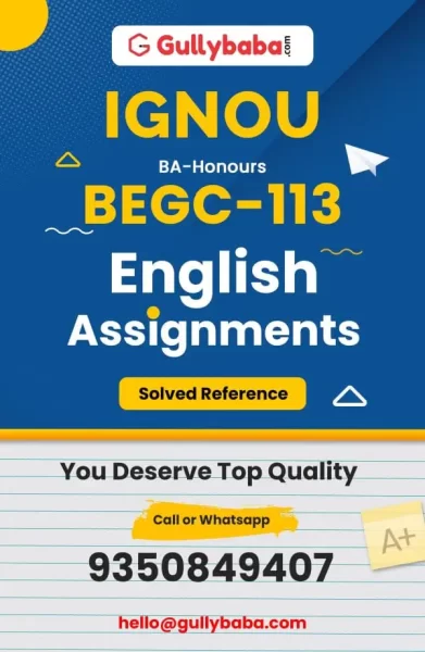 IGNOU BEGC-113 Solved Assignment