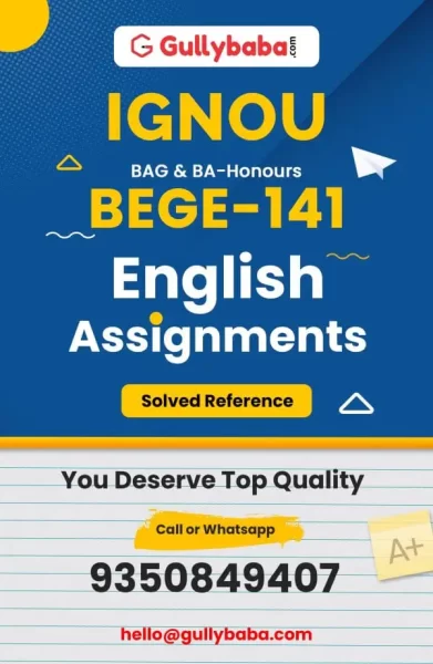 IGNOU BEGE-141 Solved Assignment