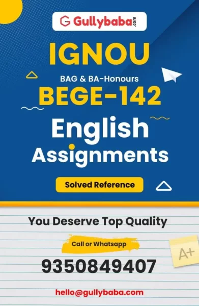 IGNOU BEGE-142 Solved Assignment